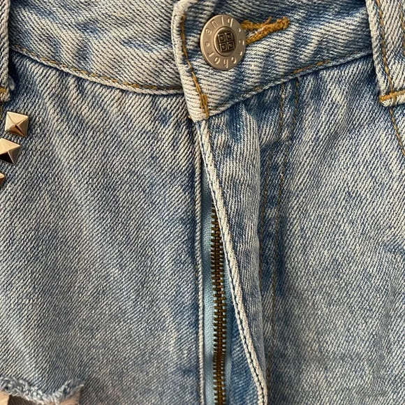 Vintage Anchor Blue Denim Jean Shorts with custom studs - Picture 8 of 9